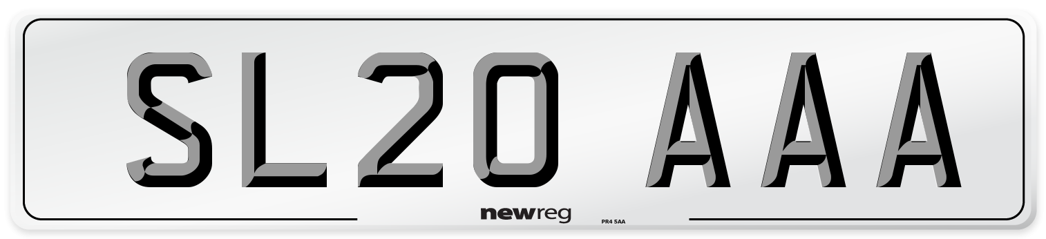 SL20 AAA Number Plate from New Reg